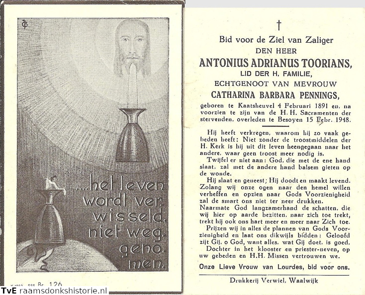 Antonius Adrianus Toorians Catharina Barbara Pennings
