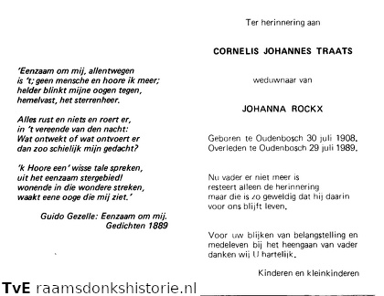 Cornelis Johannes Traats Johanna Rockx