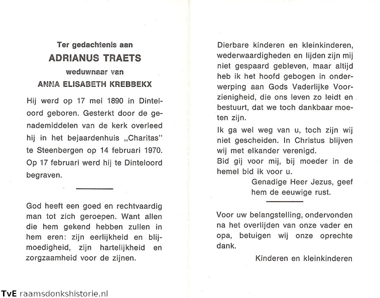 Adrianus Traets Anna Elisabeth Krebbekx