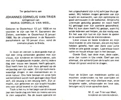 Johannes Cornelis van Trier Maria Cornelia van Meel