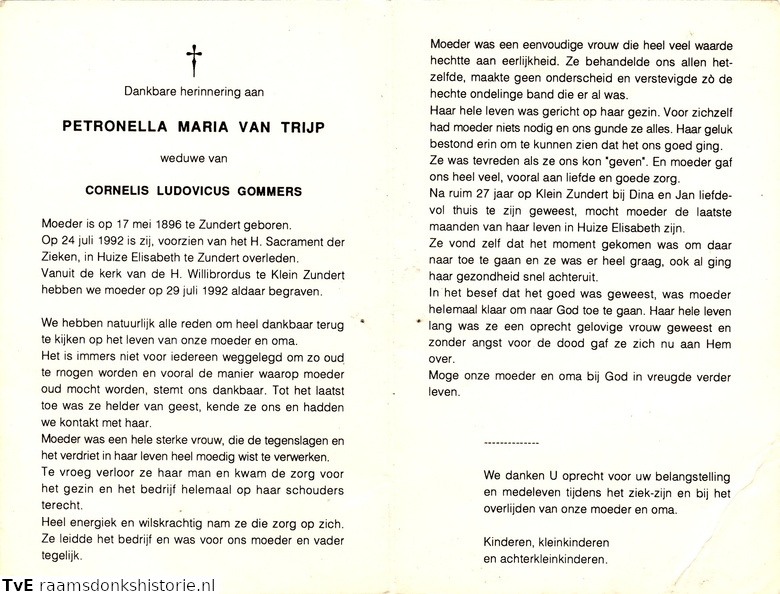 Petronella Maria  van Trijp Cornelis Ludovicus Gommers