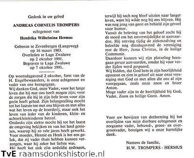 Andreas Cornelis Trompers Hendrika Wilhelmina Hermus