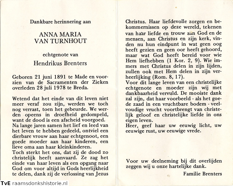 Anna Maria van Turnhout Hendrikus Brenters