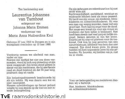 Laurentius Johannes van Turnhout Johanna Maria Emmen-Maria Anna Huiberdina Krol