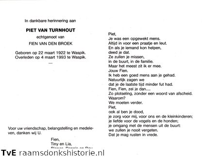 Piet van Turnhout Fien van den Broek