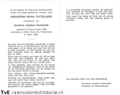 Gerardina Maria Tuytelaars,  Arnoldus Jacobus Vermeulen