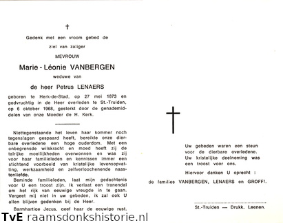 Vanbergen Marie  Léonie  Petrus Lenaerts