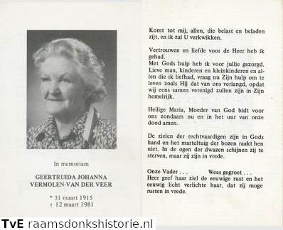 Veer van der Geertruida Johanna   Vermolen