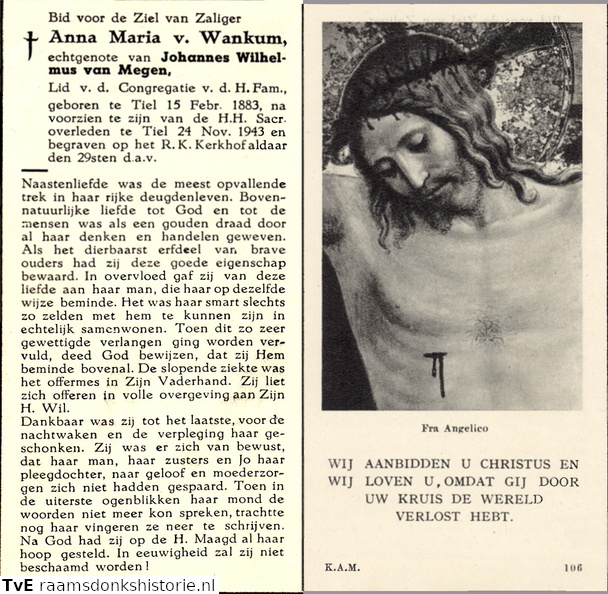 Wankum van Anna maria Johannes Wilhelmus van Megen
