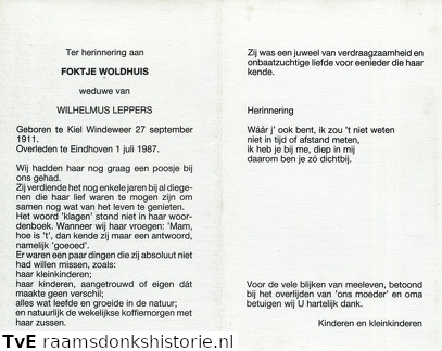 Woldhuis, Foktje  Wilhelmus Leppers