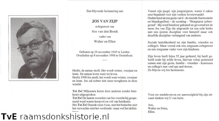Zijp van, Jos  Ans van den Broek