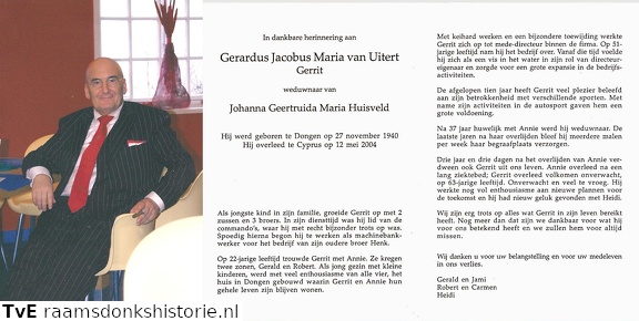 Gerardus Jacobus Maria van Uitert  Johanna Geertruida Maria Huisveld