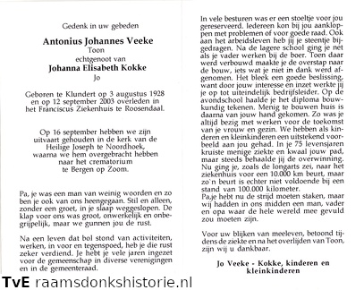 Antonius Johannes Veeke Johanna Elisabeth Kokke