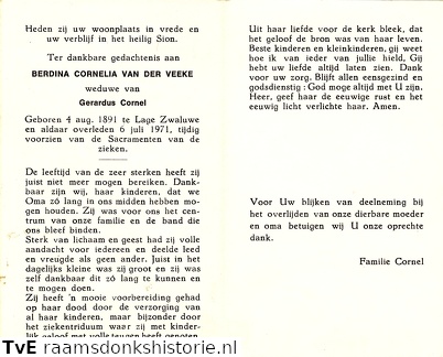 Berdina Cornelia van der Veeke Gerardus Cornel