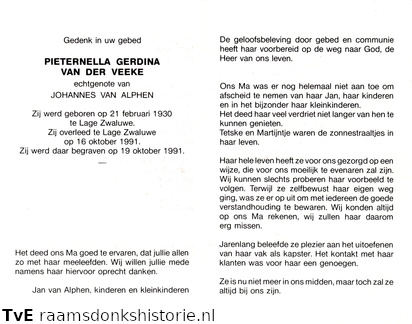 Pieternella Gerdina van der Veeke Johannes van Alphen