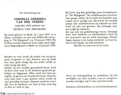 Cornelia Geerdina van der Veeken Petrus van Meggelen