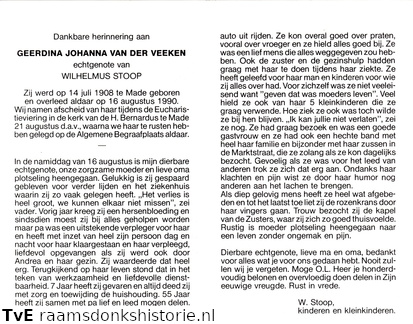 Geerdina Johanna van der Veeken Wilhelmus Stoop