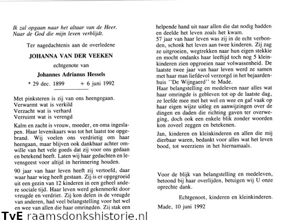 Johanna van der Veeken Johannes Adrianus Hessels