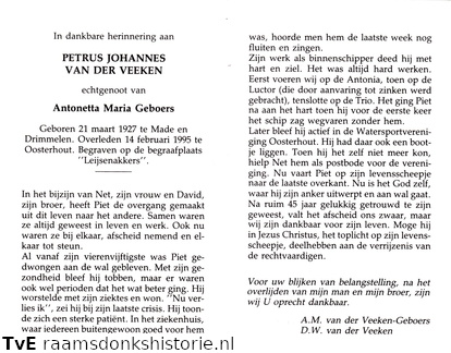 Petrus Johannes van der Veeken Antonetta Maria Geboers