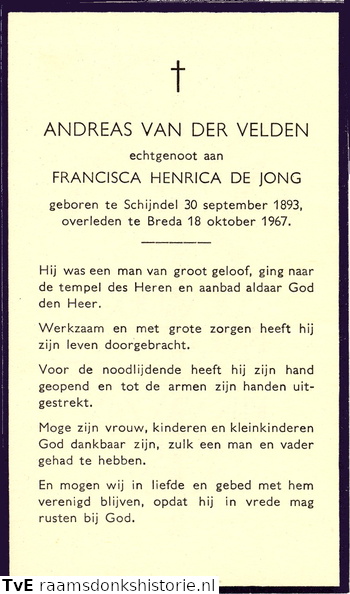 Andreas van der Velden Francisca Henrica de Jong