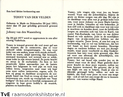 Tonny van der Velden Johnny van den Wassenberg