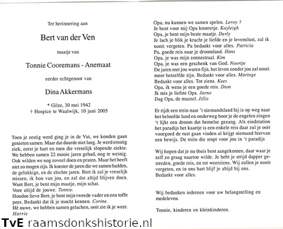 Bert van der Ven (vr) Tonnie Anemaat Dina Akkermans