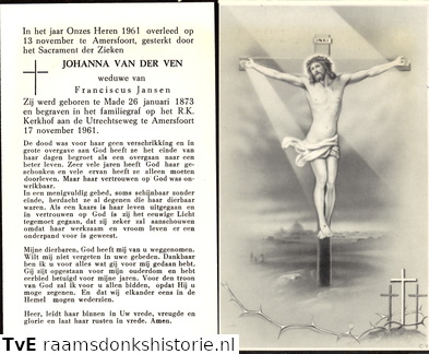 Johanna van der Ven Franciscus Jansen