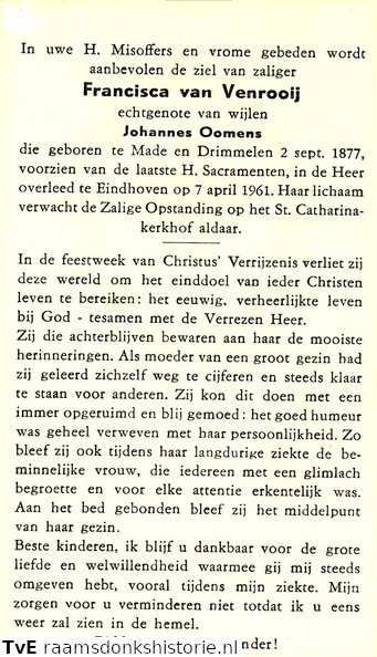 Francisca van Venrooij Johannes Oomens