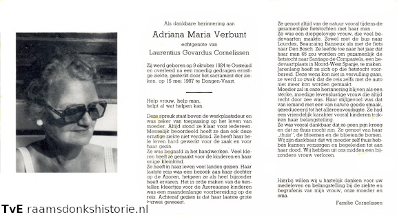 Adriana Maria Verbunt Laurentius Govardus Cornelissen