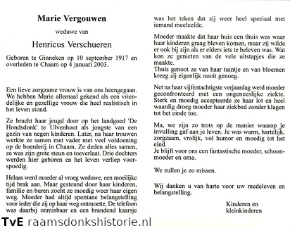 Marie Vergouwen Henricus Verschueren
