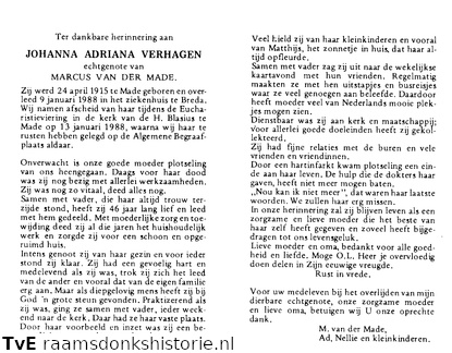 Johanna Adriana Verhagen Marcus van der Made