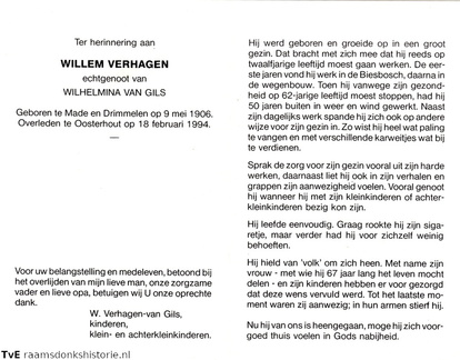 Willem Verhagen  Wilhelmina van Gils