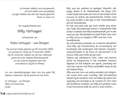 Willy Verhagen  Rieke van Dongen