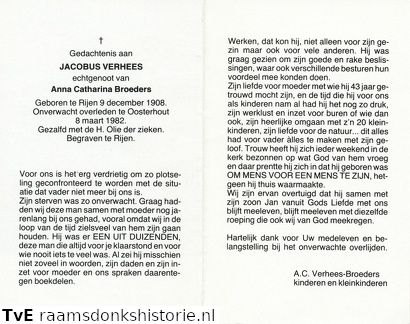 Jacobus Verhees  Anna Catharina Broeders