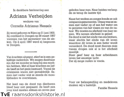 Adriana Verheijden Cornelis Adrianus Hessels