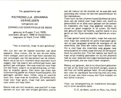 Pietronella Johanna Verheijden  Cornelis Godefridus de Been