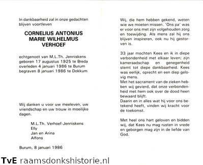 Cornelius Antonius Marie Wilhelmus Verhoef-M.L.Th. Jenniskens 