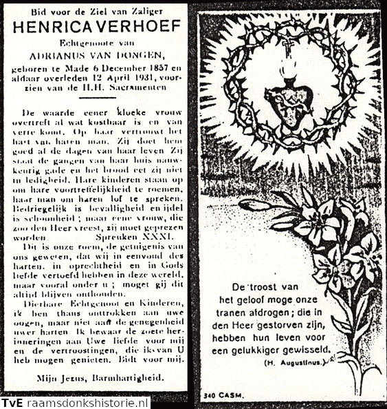 Henrica Verhoef  Adrianus van Dongen