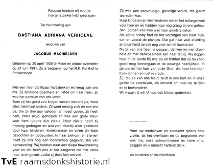 Bastina Adriana Verhoeve  Jacobus Machielsen
