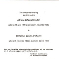 Wilhelmus Cornelis Verhoeve  Adriana Johanna Brenders