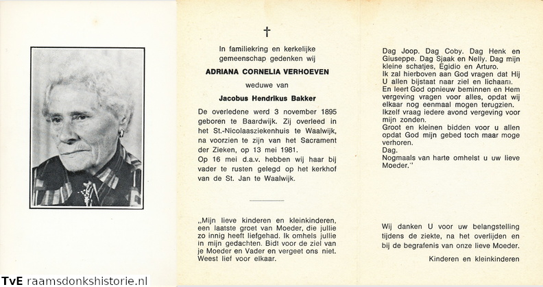 Adriana Cornelia Verhoeven  Jacobus Hendrikus Bakker