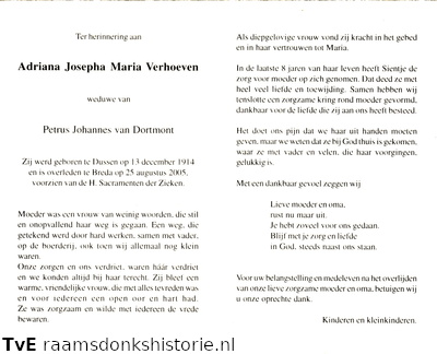 Adriana Josepha Maria Verhoeven Petrus Johannes van Dortmont