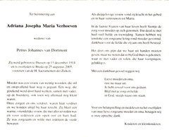 Adriana Josepha Maria Verhoeven  Petrus Johannes van Dortmont
