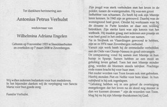 Antonius Petrus Verhulst  Wilhelmina Adriana Engelen