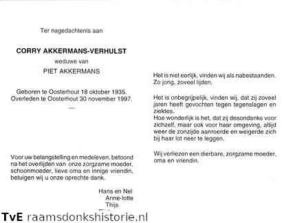 Corry Verhulst  Piet Akkermans
