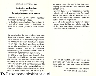 Antonius Verkooijen  Catharina Wilhelmina van Fessem