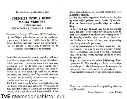 Cornelis Petrus Josephus Maria Vermeer  Petronella Johanna Panis