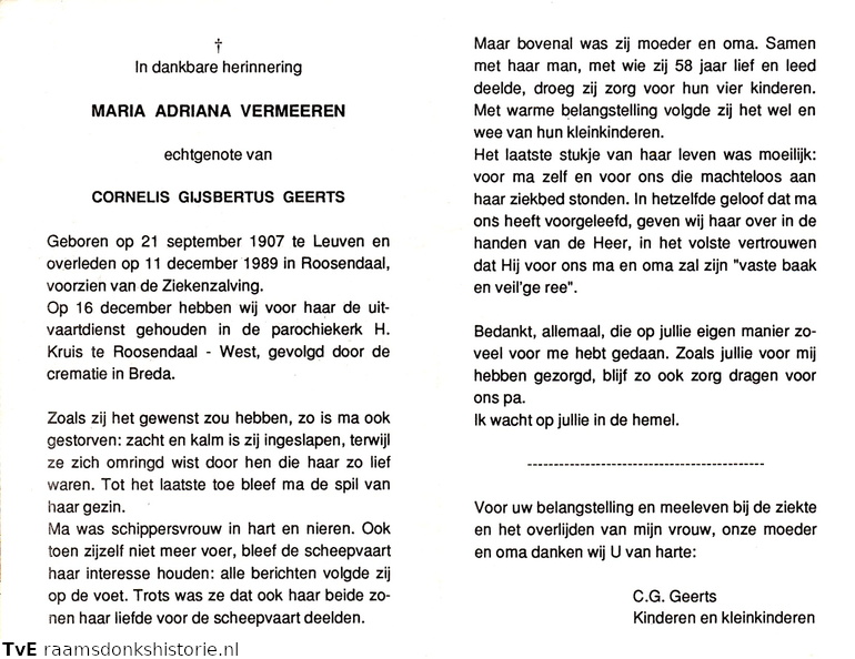 Maria Adriana Vermeeren Cornelis Gijsbertus Geerts