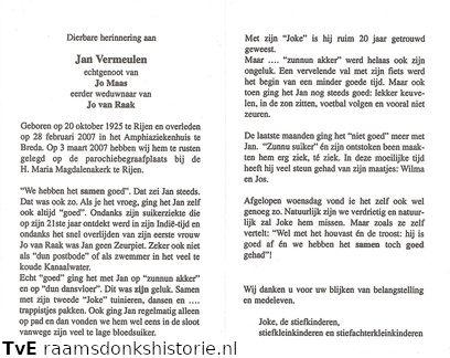 Jan Vermeulen Jo Maas-Jo van Raak