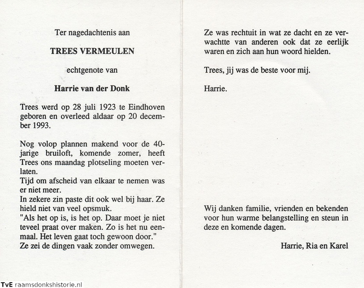 Trees Vermeulen  Harrie van der Donk